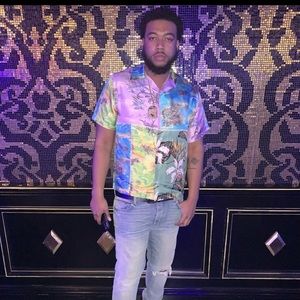 Amir Silk Button up Hawaiian Patch